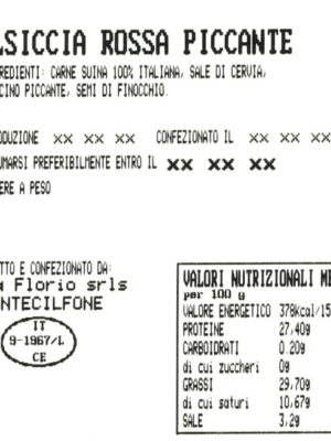 Salsiccia rossa piccante · ca. 280 g